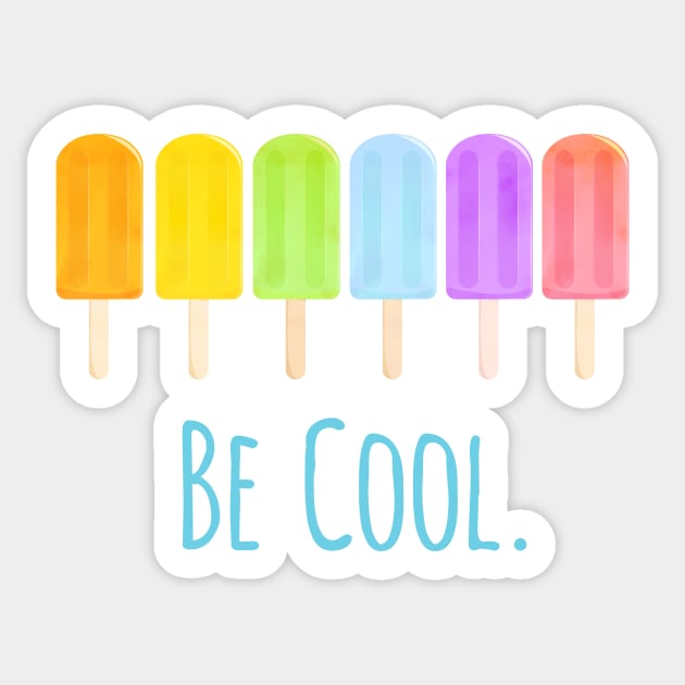 Tasty Summer Watercolour Popsicle Pattern Sticker by tanyadraws